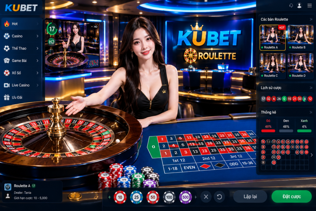 Roulette trực tuyến Kubet – Sảnh cược vòng quay may mắn đẳng cấp 2026